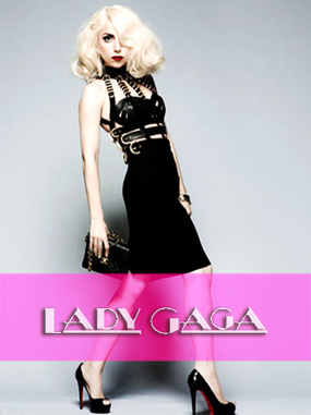 Lady Gaga Black Dress White Hair 